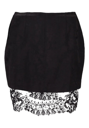 Saint Laurent lace-trim mini skirt - Black