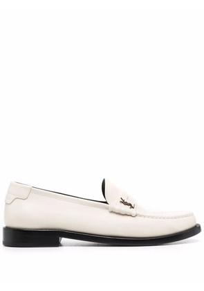Saint Laurent monogram plaque loafers - Neutrals