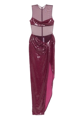 Alex Perry sequin-embellished maxi dress - Purple
