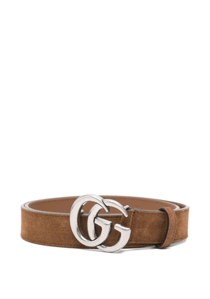 Gucci GG logo suede belt - Brown