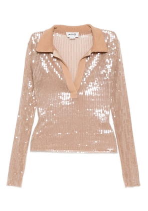Monse sequin-embellished mesh top - Neutrals