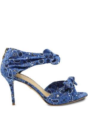 Charlotte Olympia Patty bandana-print sandals - Blue