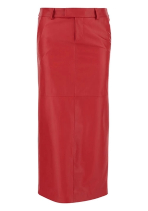 ARMARIUM leather column skirt - Red
