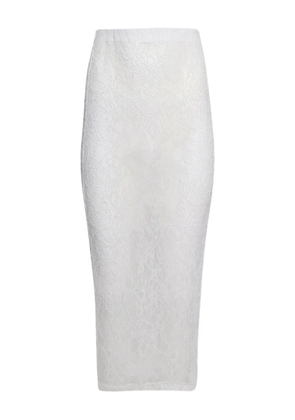 WARDROBE.NYC lace tube midi skirt - White