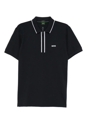 BOSS logo-printed polo shirt - Blue