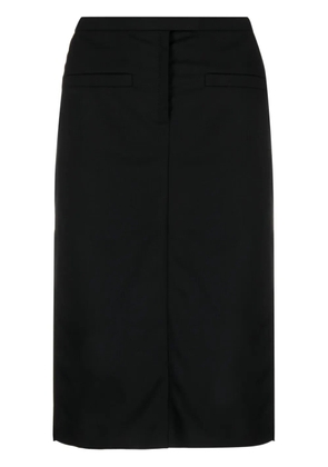 Courrèges logo-appliqué high-waist midi skirt - Black