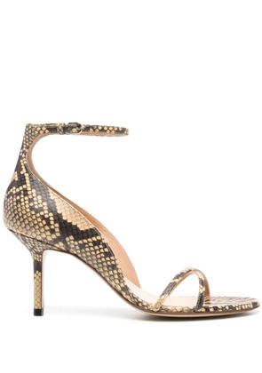 Francesco Russo 75mm snakeskin-effect leather sandals - Neutrals