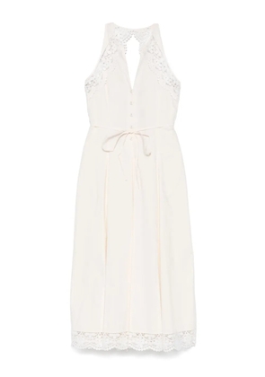 TWINSET lace-detail poplin dress - White
