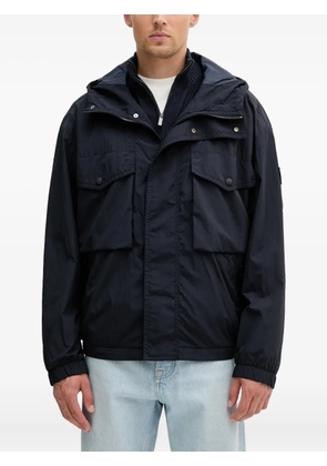 BOSS logo-patch hooded jacket - Blue