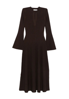 Simkhai ribbed bell-sleeve dress - Brown