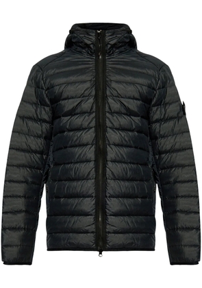Stone Island Compass-logo hooded down jacket - Blue