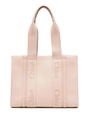 Chloé medium Woody leather tote bag - Pink
