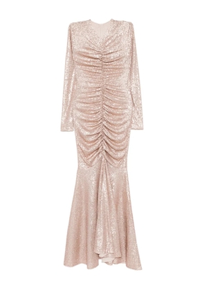 Norma Kamali ruched fishtail gown - Brown
