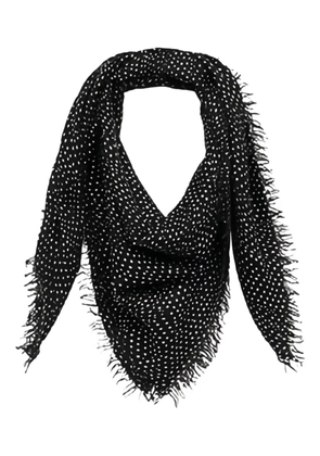 ISABEL MARANT Alecia polka-dot fringed scarf - Black
