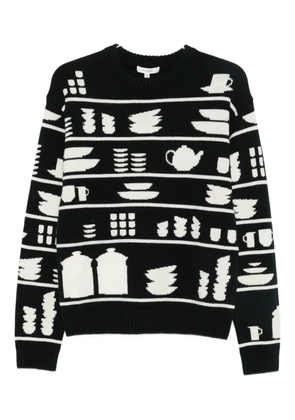 JW Anderson tableware-pattern crew-neck sweater - Black