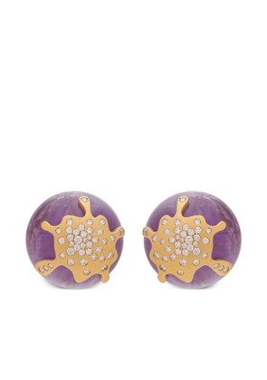 Mimia Leblanc 18K yellow gold Lollipop diamond and amethyst earrings