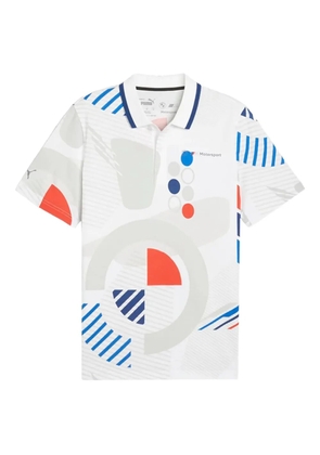 PUMA x BMW M Motorsport AOP geometric-print polo shirt - White