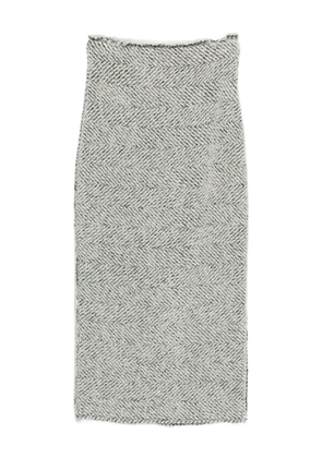Alberta Ferretti herringbone-pattern wool skirt - Grey