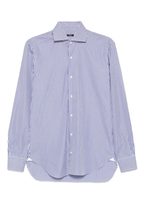 Barba striped cotton shirt - Blue