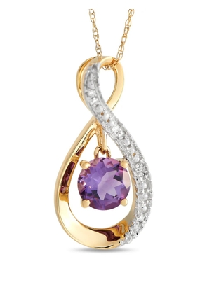 LB Exclusive 14K yellow gold amethyst and diamond necklace