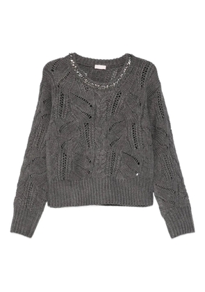 LIU JO openwork embellished sweater - Grey