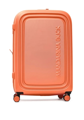 Mandarina Duck embossed logo suitcase - Orange