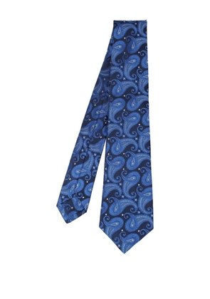 Kiton paisley-pattern silk tie - Blue