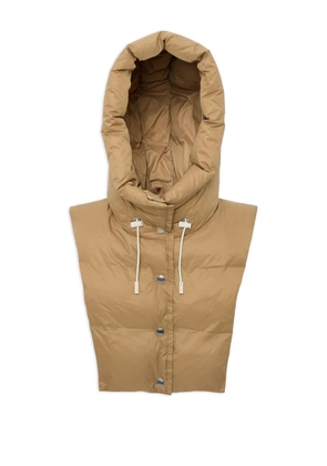 Yves Salomon padded hood bib - Brown