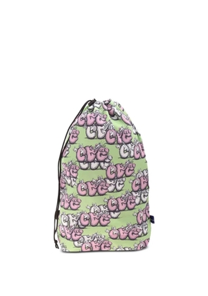 Comme Des Garçons Shirt drawstring graphic-print backpack - Green