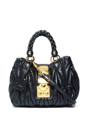 Miu Miu Pre-Owned 2010s matelassé braided-handle tote bag - Black