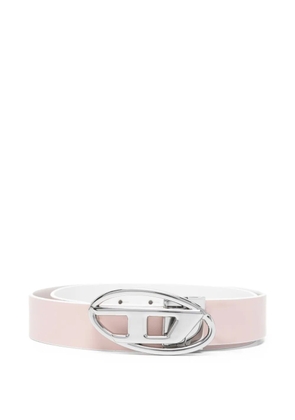 Diesel logo buckle belt - White