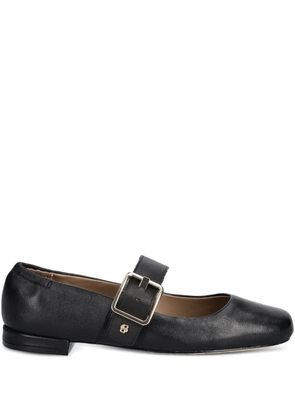 BOSS buckle-strap square-toe flats - Black