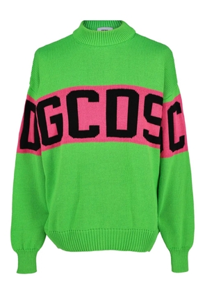 GCDS logo-embroidered sweater - Green