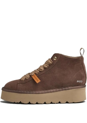 PANCHIC lace-up platform boots - Brown