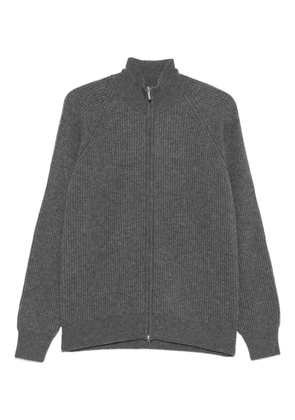 Barba ribbed zip-up cardigan - Grey