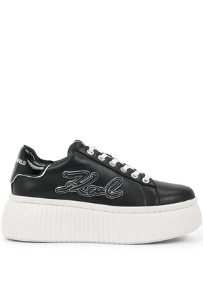 Karl Lagerfeld embroidered-logo platform sneakers - Black