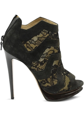 Nicholas Kirkwood lace-panel platform boots - Black