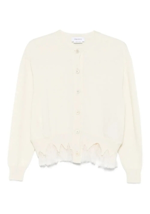 Alexander McQueen lace-trimmed cardigan - Neutrals