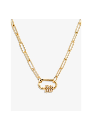 Womens La Maison Couture Amadeus Daphne Paperclip 14ct Yellow Gold-Plated Vermeil Recycled Sterling Silver and Pearl Necklace