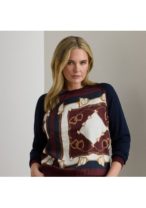 Curve - Equestrian-Print Cotton-Blend Jumper