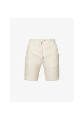 Mens Frescobol Carioca Felipe High-Rise Linen-Cotton Blend Shorts