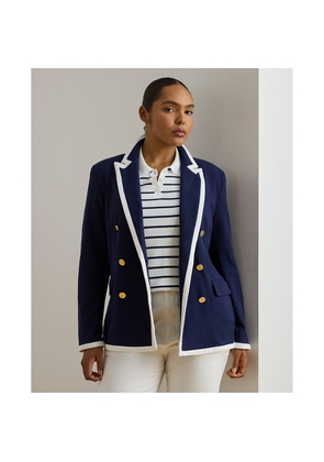 Curve - Two-Tone Double-Breasted Piqué Blazer