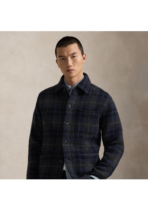 Plaid Boiled Wool Cardigan