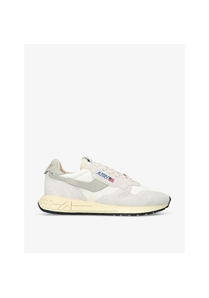 Autry Reelwind Brand-Embroidered Leather and Nylon Low-Top Trainers