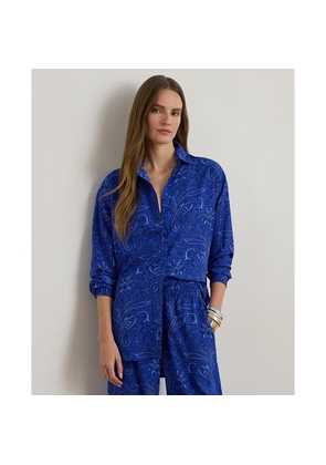 Relaxed Fit Paisley Crepe Shirt