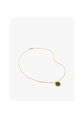 Womens Monica Vinader Delphi 18ct Yellow Gold-Plated Vermeil Sterling-Silver and Tiger's Eye Pendant Necklace