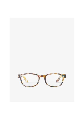 Mens Izipizi #B Square-Framed Blue Tortoise Reading Glasses