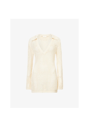 Womens Monday Swimwear Newport Semi-Sheer Cotton-Blend Mini Dress