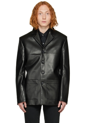 MISBHV Black Davide Faux-Leather Blazer