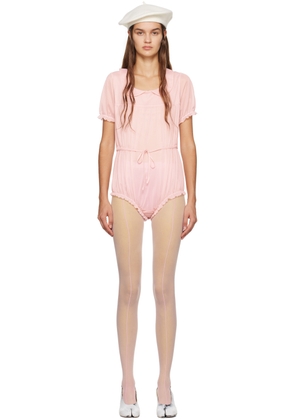 Maison Margiela Pink Gathered Bodysuit